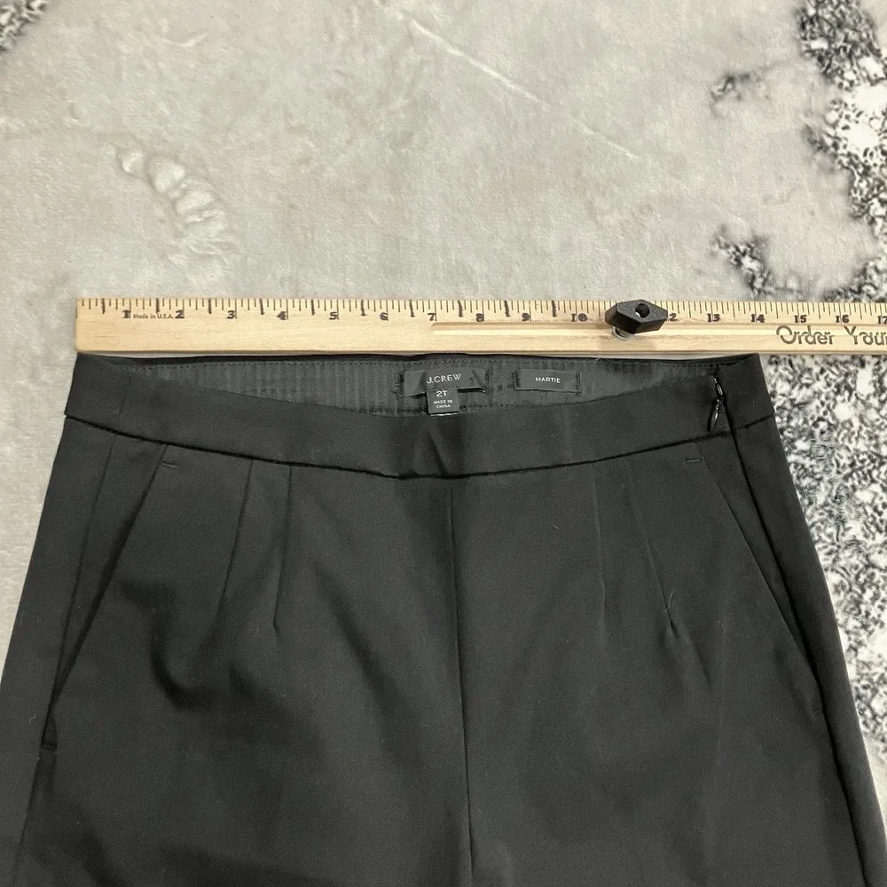 J.Crew Martie‎ Black Slim Ankle Pants Women's Size 2 Tall Career Work Stretch